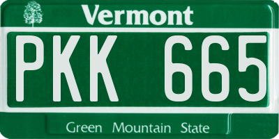VT license plate PKK665