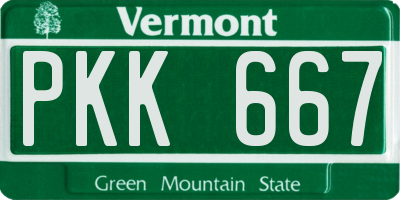 VT license plate PKK667