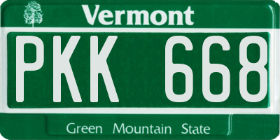 VT license plate PKK668