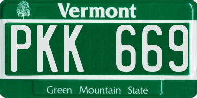 VT license plate PKK669