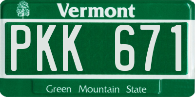 VT license plate PKK671