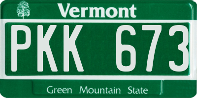 VT license plate PKK673