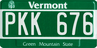 VT license plate PKK676