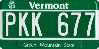 VT license plate PKK677
