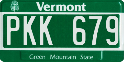 VT license plate PKK679