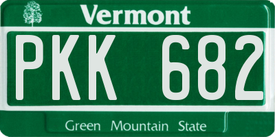 VT license plate PKK682