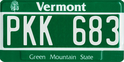 VT license plate PKK683
