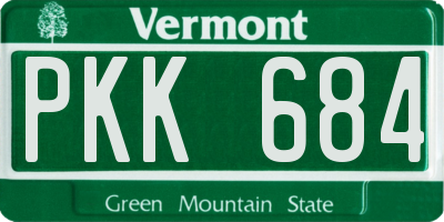 VT license plate PKK684