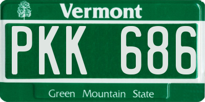 VT license plate PKK686