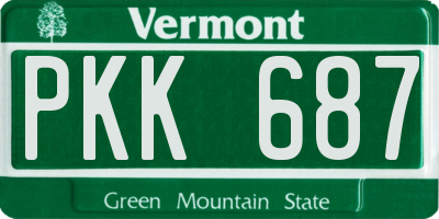 VT license plate PKK687