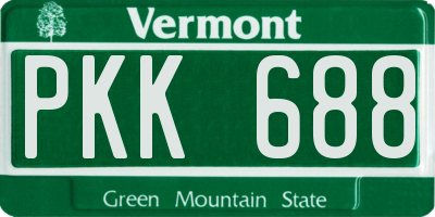 VT license plate PKK688