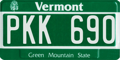 VT license plate PKK690