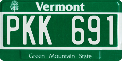 VT license plate PKK691