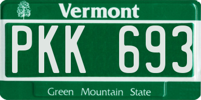 VT license plate PKK693