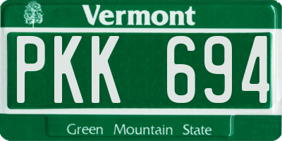 VT license plate PKK694