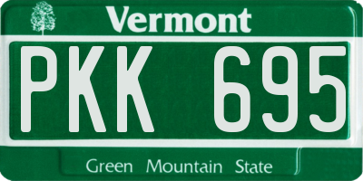 VT license plate PKK695