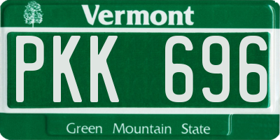 VT license plate PKK696