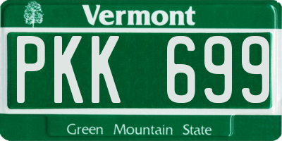 VT license plate PKK699