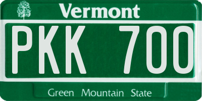 VT license plate PKK700
