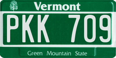 VT license plate PKK709