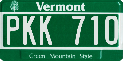 VT license plate PKK710