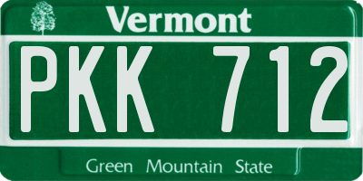 VT license plate PKK712