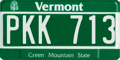 VT license plate PKK713