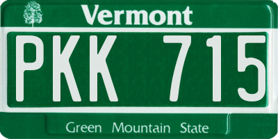 VT license plate PKK715