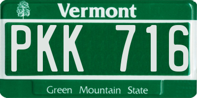 VT license plate PKK716
