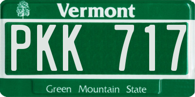 VT license plate PKK717
