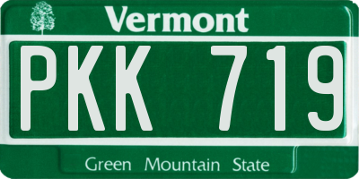 VT license plate PKK719