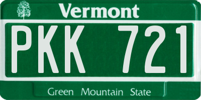 VT license plate PKK721