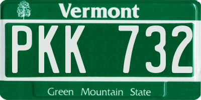 VT license plate PKK732