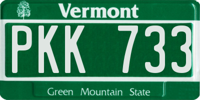 VT license plate PKK733