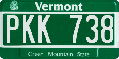 VT license plate PKK738