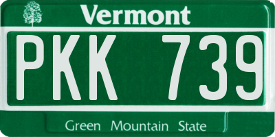 VT license plate PKK739