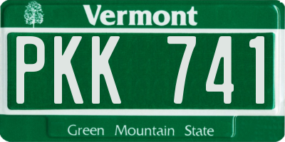 VT license plate PKK741