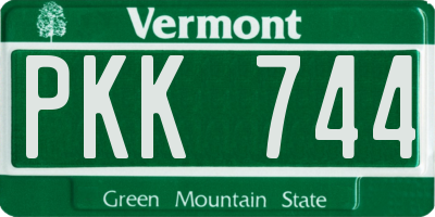 VT license plate PKK744