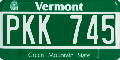 VT license plate PKK745
