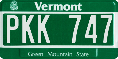 VT license plate PKK747