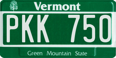 VT license plate PKK750
