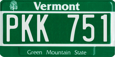 VT license plate PKK751