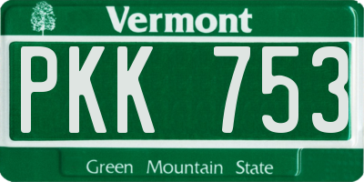 VT license plate PKK753