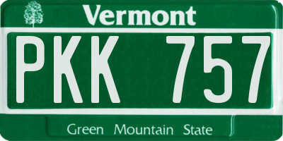 VT license plate PKK757