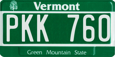 VT license plate PKK760