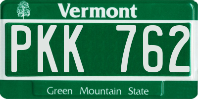 VT license plate PKK762