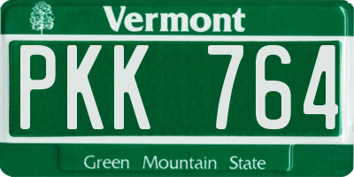 VT license plate PKK764