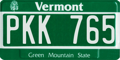 VT license plate PKK765