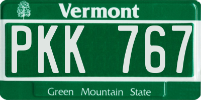 VT license plate PKK767