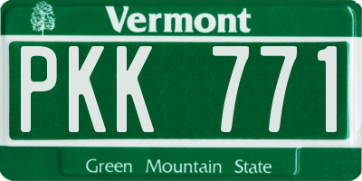 VT license plate PKK771